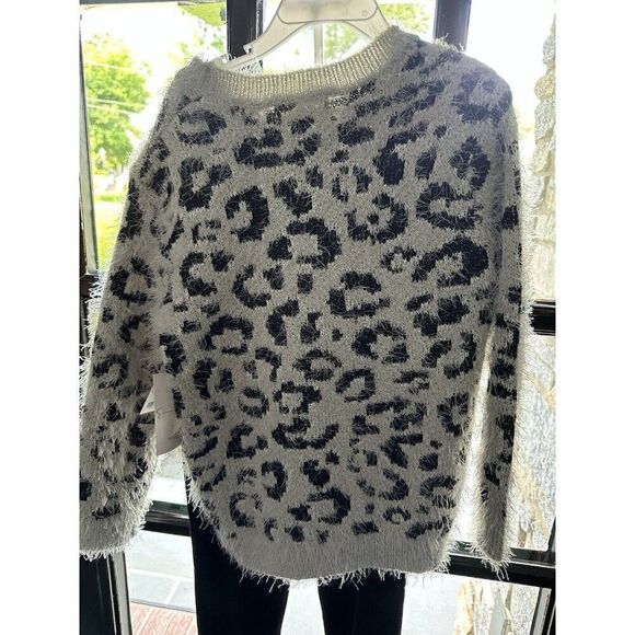 JESSICA SIMPSON GIRL'S Sweater 2 PC SET TOP & PANTS SIZE 5/6 NEW Cheetah - Picture 3 of 4